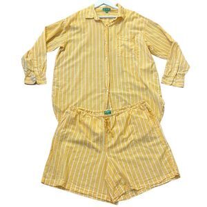 J. Crew Yellow Striped Shirt and Shorts Set